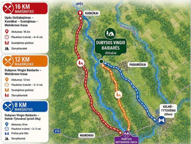 Baidarių trasos Dubysoje